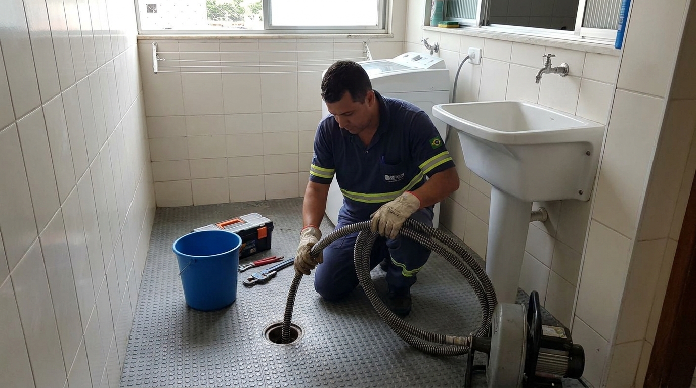 Desentupimento de ralo residencial em Gravataí‑RS